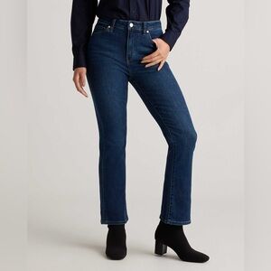 Quince High Rise Kick Flare Dark Wash Stretch Jeans Size 28